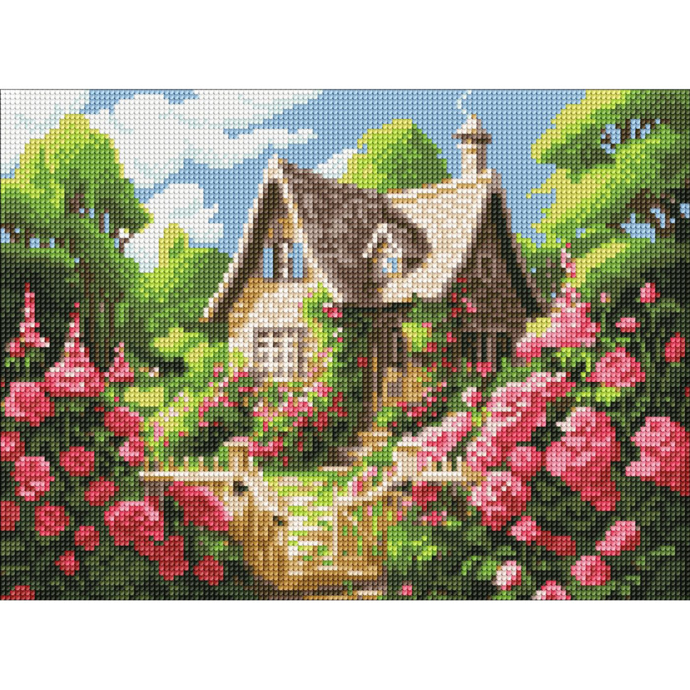 Diamond mosaic "Cozy house" AMO8141, 30x40 cm