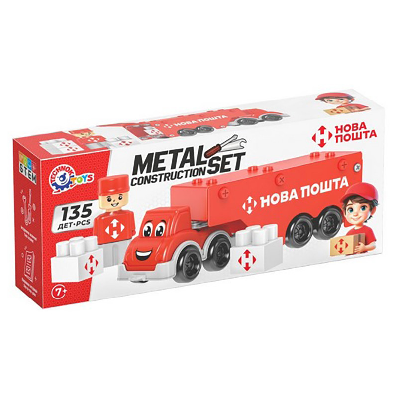 Children's metal construction set "Nova Poshta" 1416TXK, 135 parts