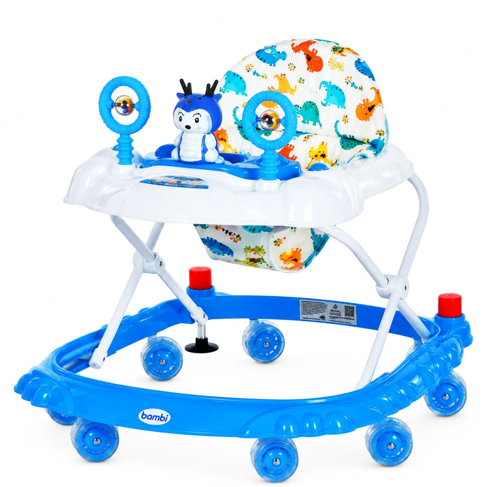 M 3168-1 (Blue) Baby Walker with Music and Light Effects, with Brake