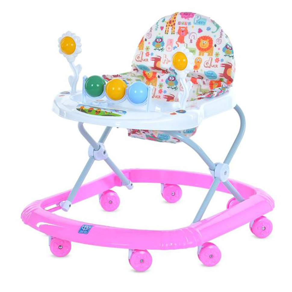 Baby walker M 5033-1(Pink) with music, wheels 8 pieces