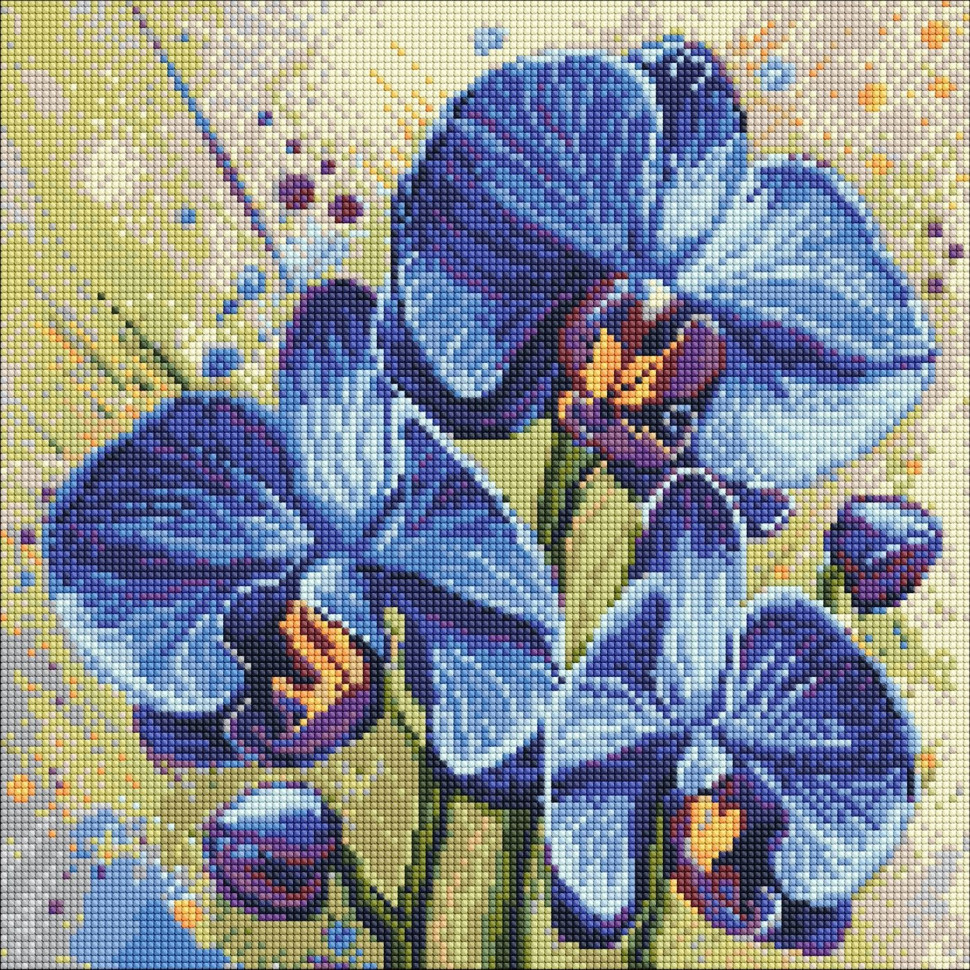 Diamond painting "Delicate Orchid" AMO20275, 40x40 cm
