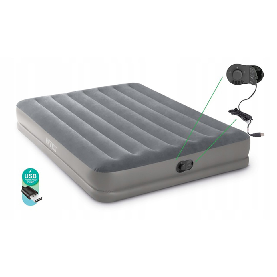 Inflatable double mattress 64114, 203x152x30 cm, with built-in FastFill electric pump with USB Inflatable double mattress 64114, 203x152x30 cm, with built-in FastFill electric pump with USB
