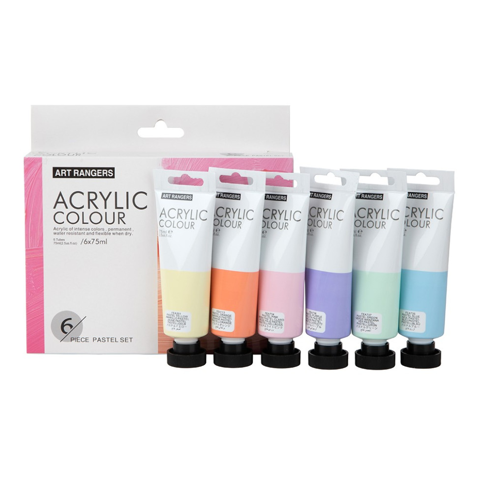 Acrylic paints pastel PA32.06075.D 6 colors of 75 ml