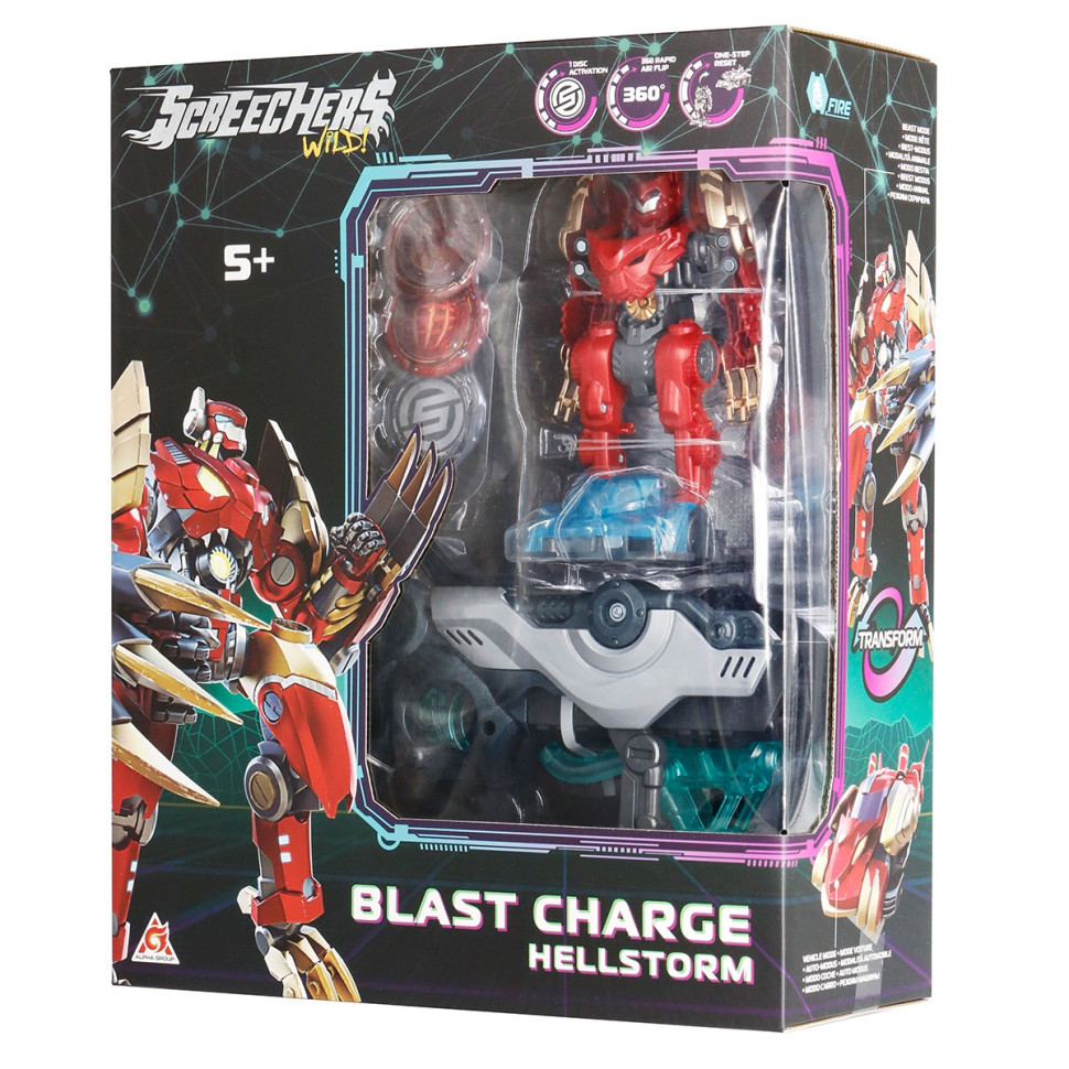Children's play set S5 L1 HELSTORM Screechers Wild! EU686112 blaster launcher, transformer car