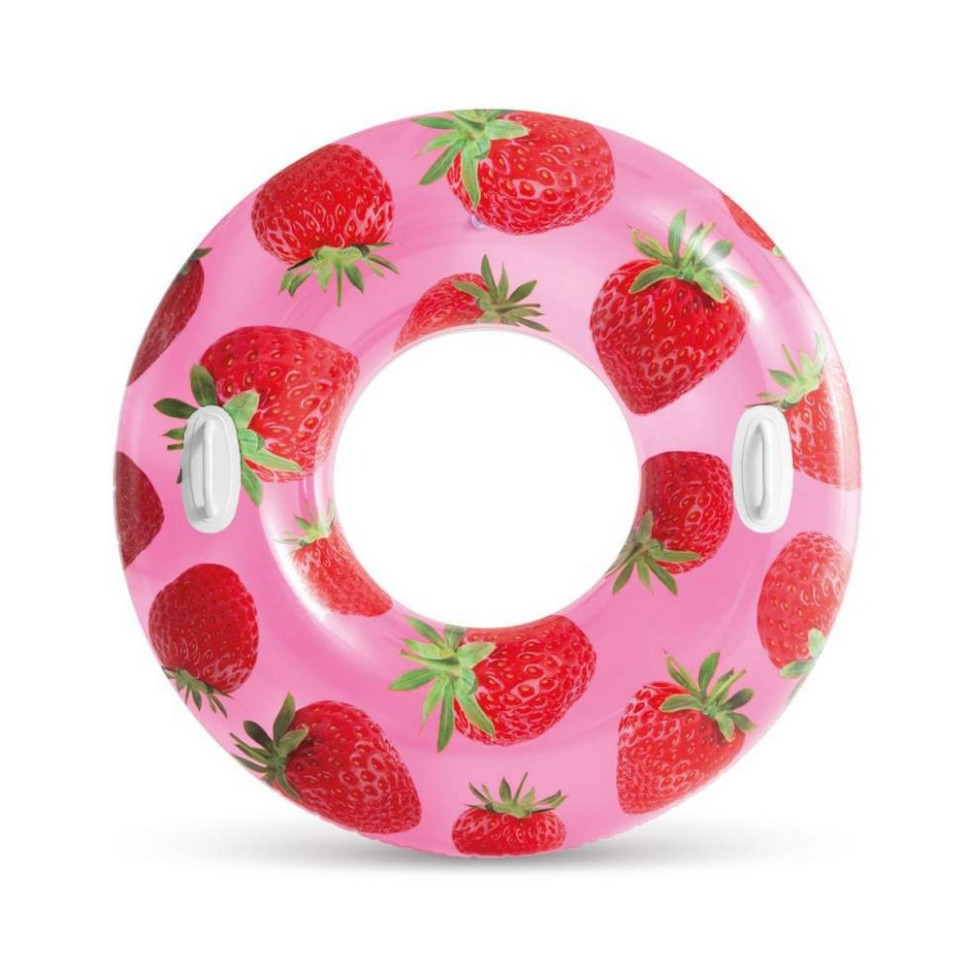 Inflatable circle "Fruit" 56261, 107 cm, with handles Strawberry