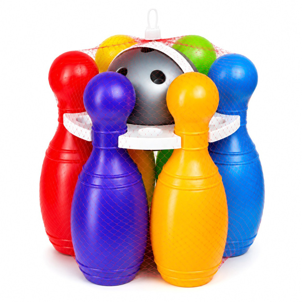 Children's set "Skittles Large No2" 0282BMS 6 large colored pins and a ball Children's set "Skittles Large No2" 0282BMS 6 large colored pins and a ball
