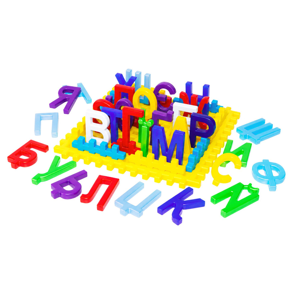 Educational set "Learn the Alphabet" 114/34BMS(Yellow) platform 37x37 cm