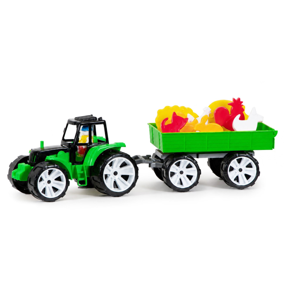 Children's toy "Tractor BAMS Farm" 007/12BMS(Green) with animal figures
