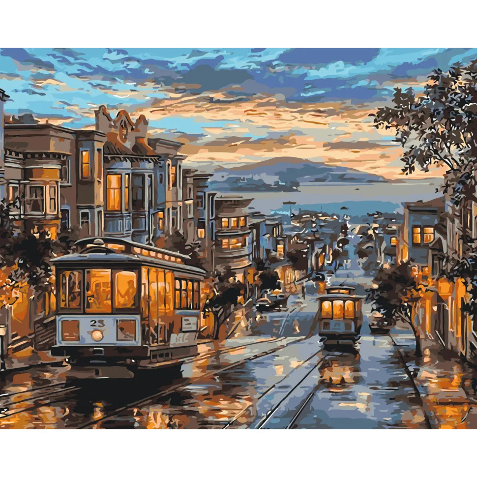 Painting by the numbers "Evening Tram" LW174, 40x50 cm