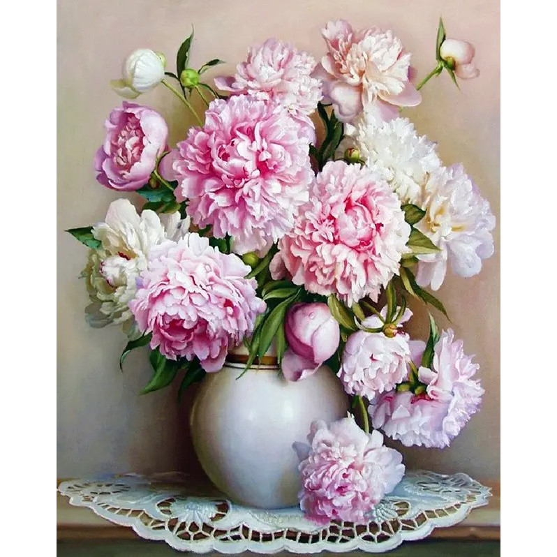 Paint by numbers "Peonies in a Vase" LW3068, 40x50 cm