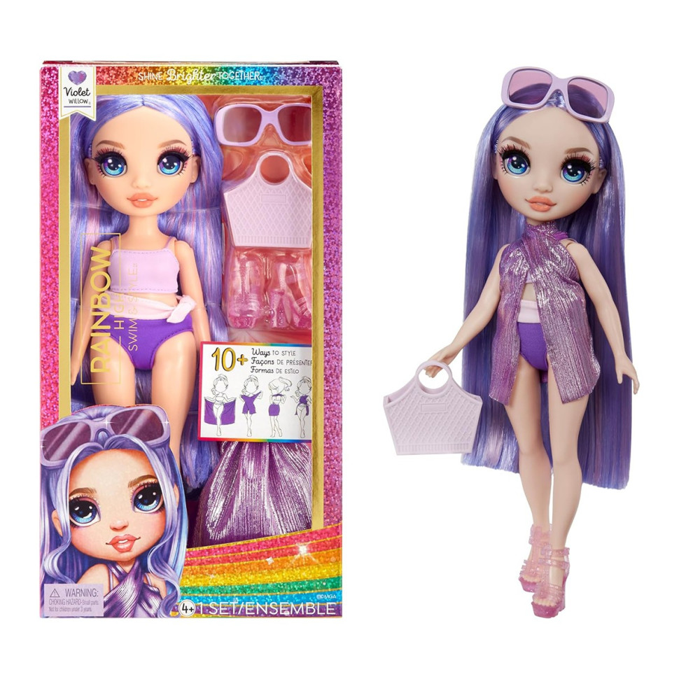 Child doll Viola Rainbow High 507314 series "Swim & Style" with accessories