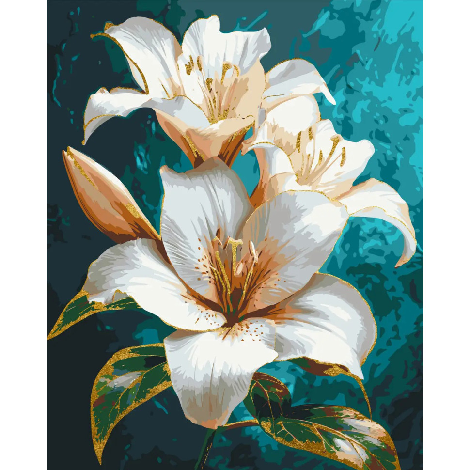 Picture by numbers "Water lily" LW3294 with metallic paints 40x50 cm