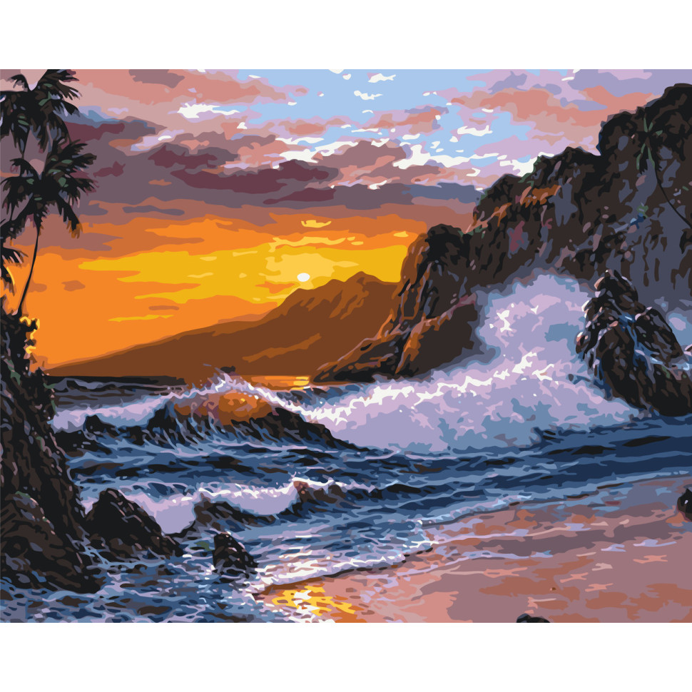 Paint by Numbers "Sunset Sea" LW365, 40x50 cm