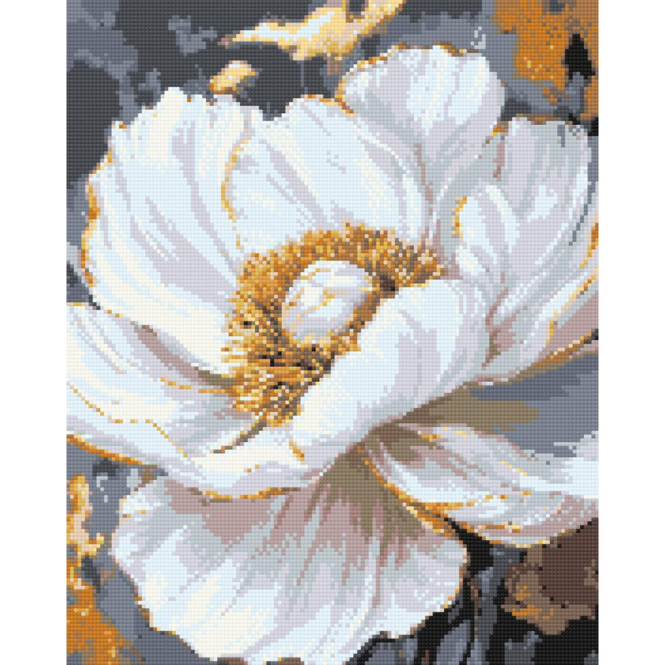 Diamond mosaic "Flowers. White Peony" OD3429, 40x50 cm