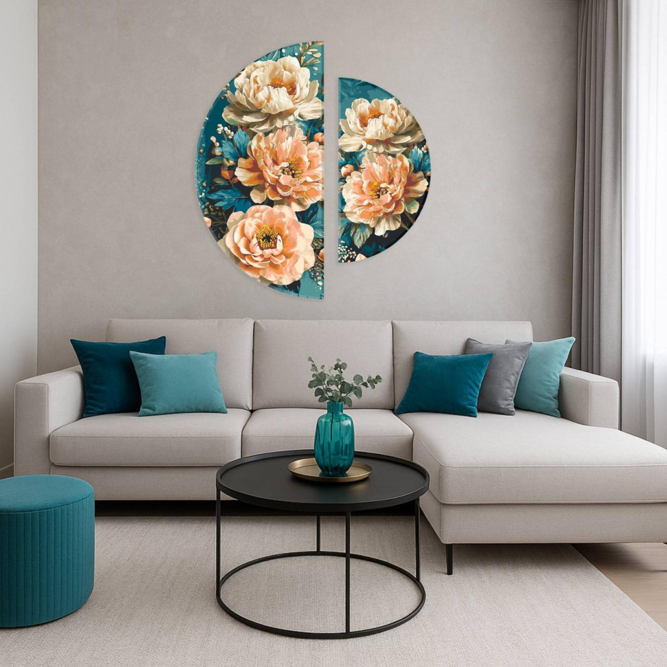 Painting by numbers "Peach Petals" OSR1018 semicircles 67x67 cm