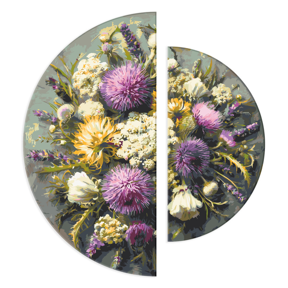 Paint by numbers "Purple Chords of Summer" OSR1019 semicircles 67x67 cm