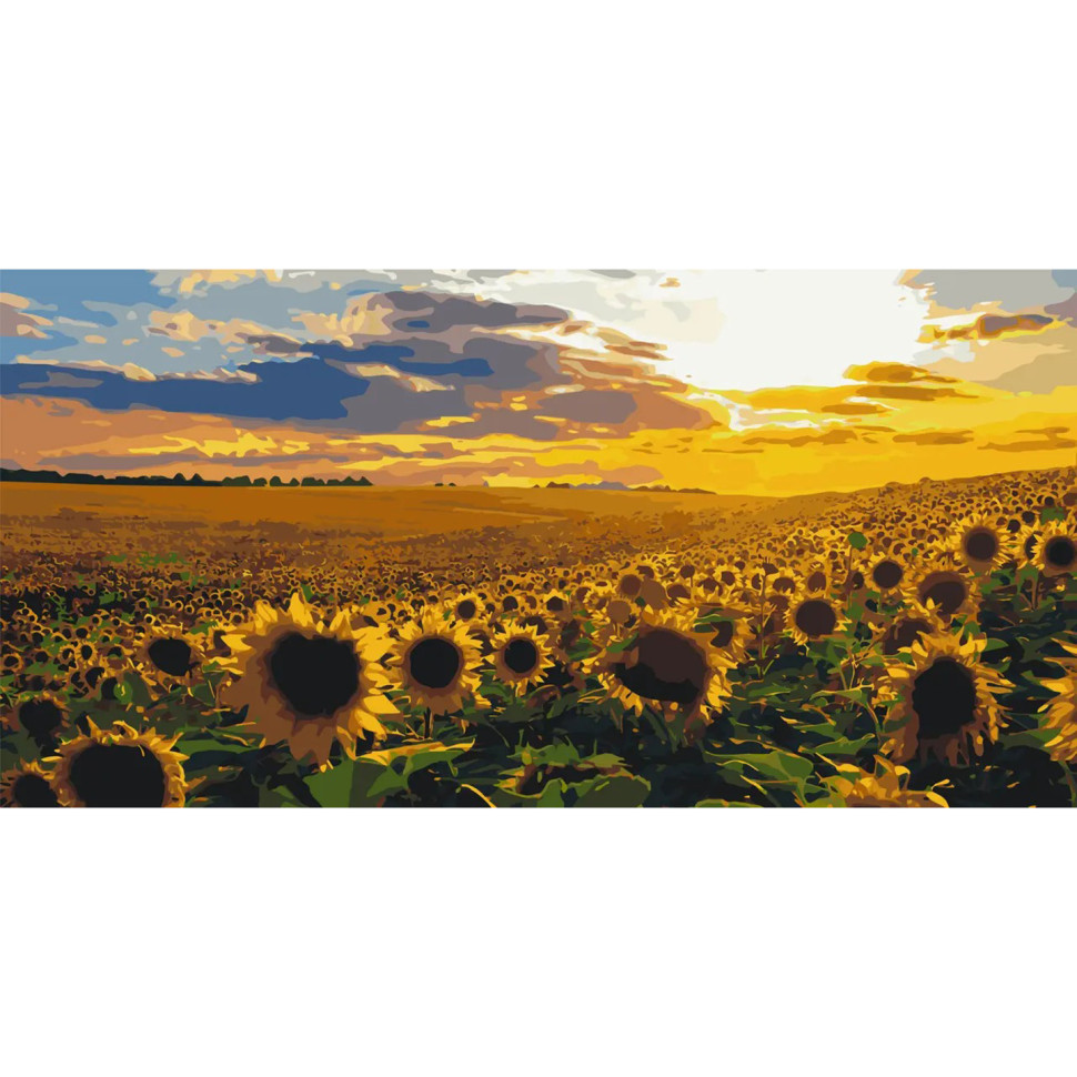 "Sunflower Field" Paint-by-Numbers Kit LW5099, 40 x 80 cm