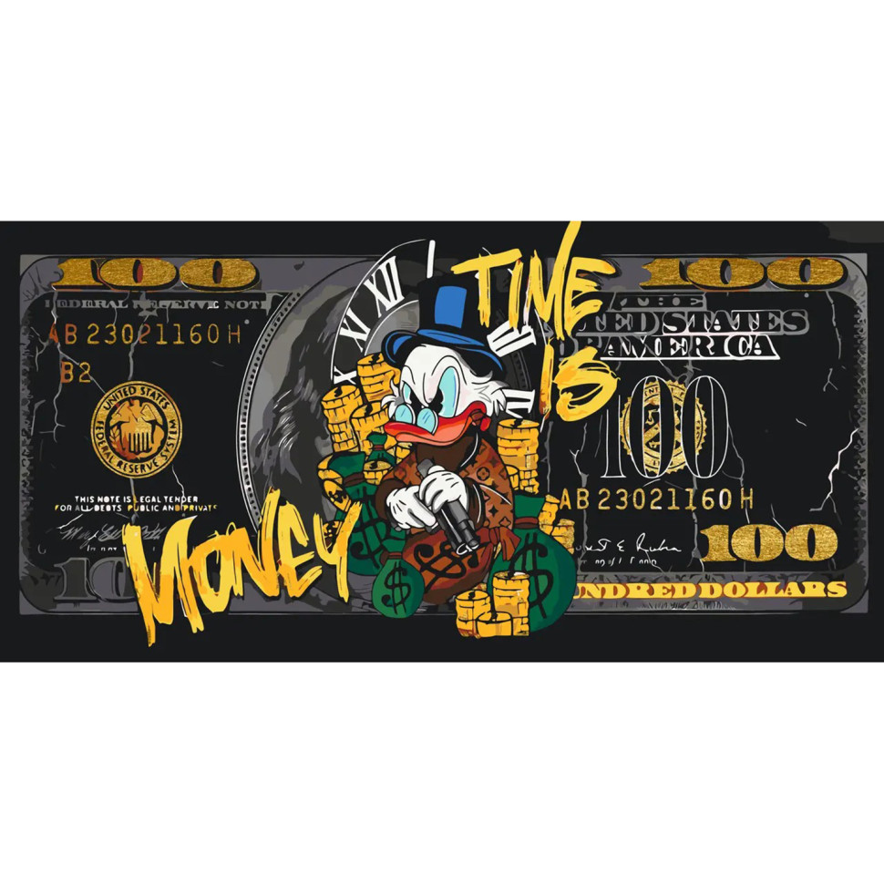 Painting by numbers "Scrooge McDuck" LW5124 with metallic paints 40x80 cm