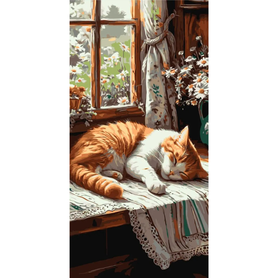 Paint by numbers "Ginger Cat" LW5163, 40x80 cm