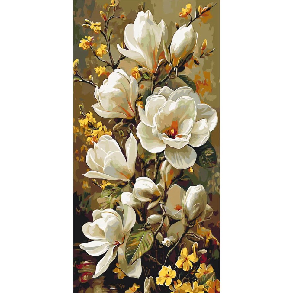 "Magnolia Blossoms" Paint-by-Number Kit LW5194, 40 x 80 cm