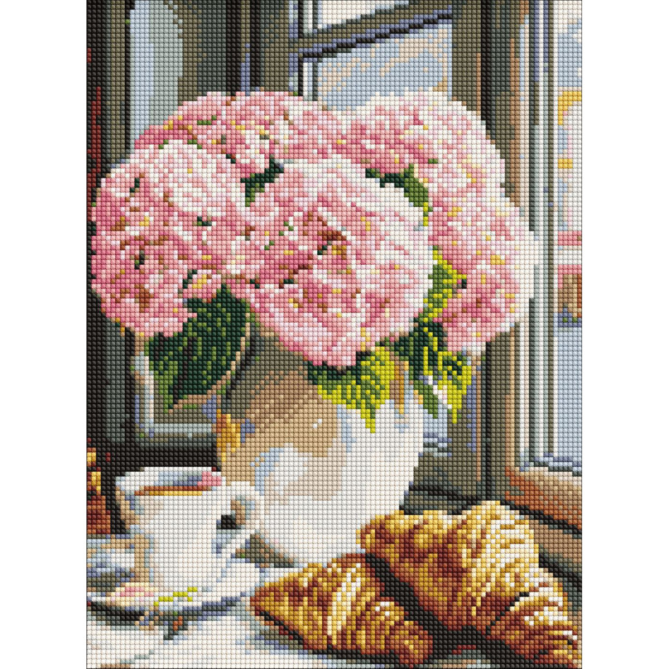 Diamond mosaic "Bright bouquet of hydrangeas" AMO20309, 30x40 cm