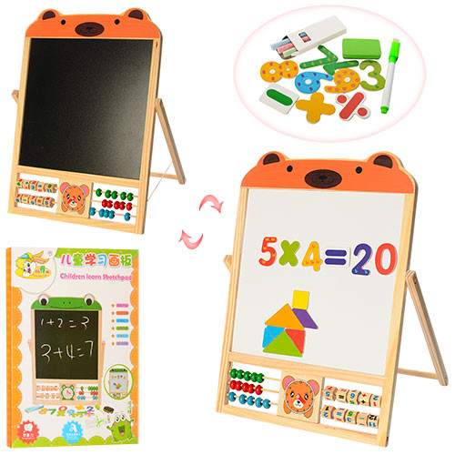 Children's developmental board with numbers and shapes MD 1028 wooden