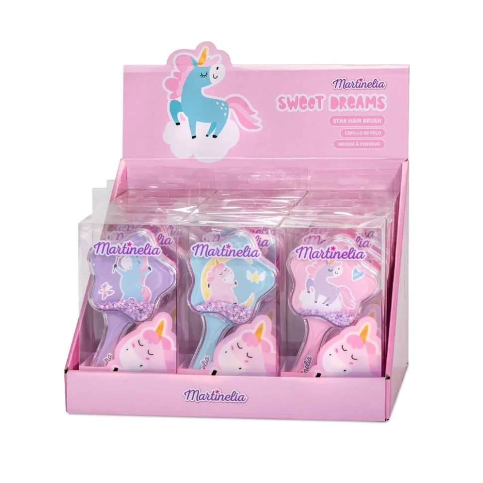 MARTINELIA 20201W "Unicorn" Glitter Hair Brush Assorted