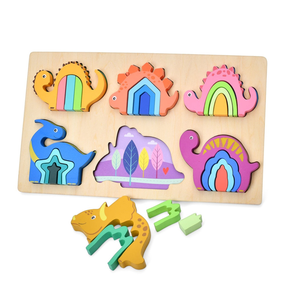 Wooden toy Frame-insert "Dinosaurs" MD 0730(Dino)