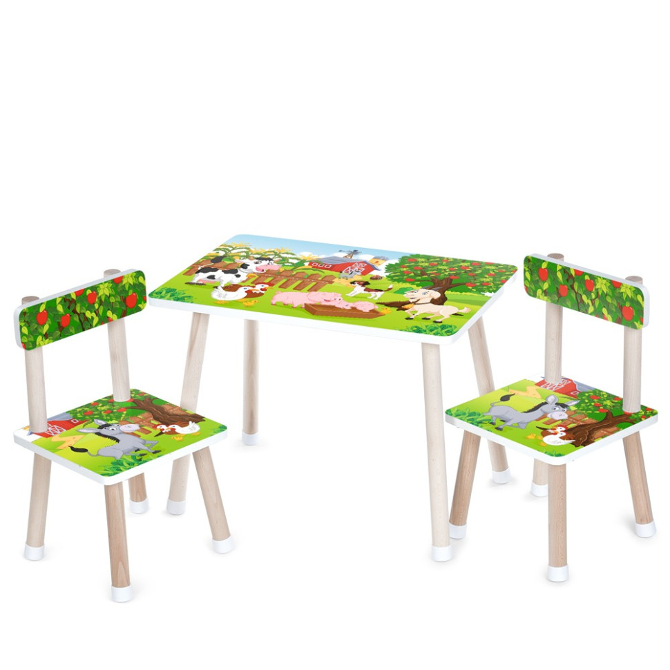 Children's Table M 501-16 tabletop 60 x 40 cm, 2 chairs
