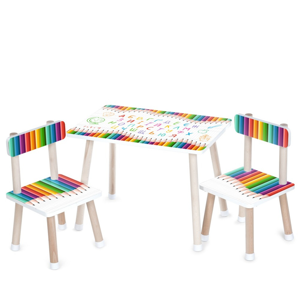 Children's Table M 501-21 tabletop 60 x 40 cm, 2 chairs