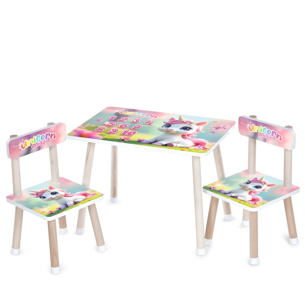 Children's Table M 501-26 tabletop 60 x 40 cm, 2 chairs